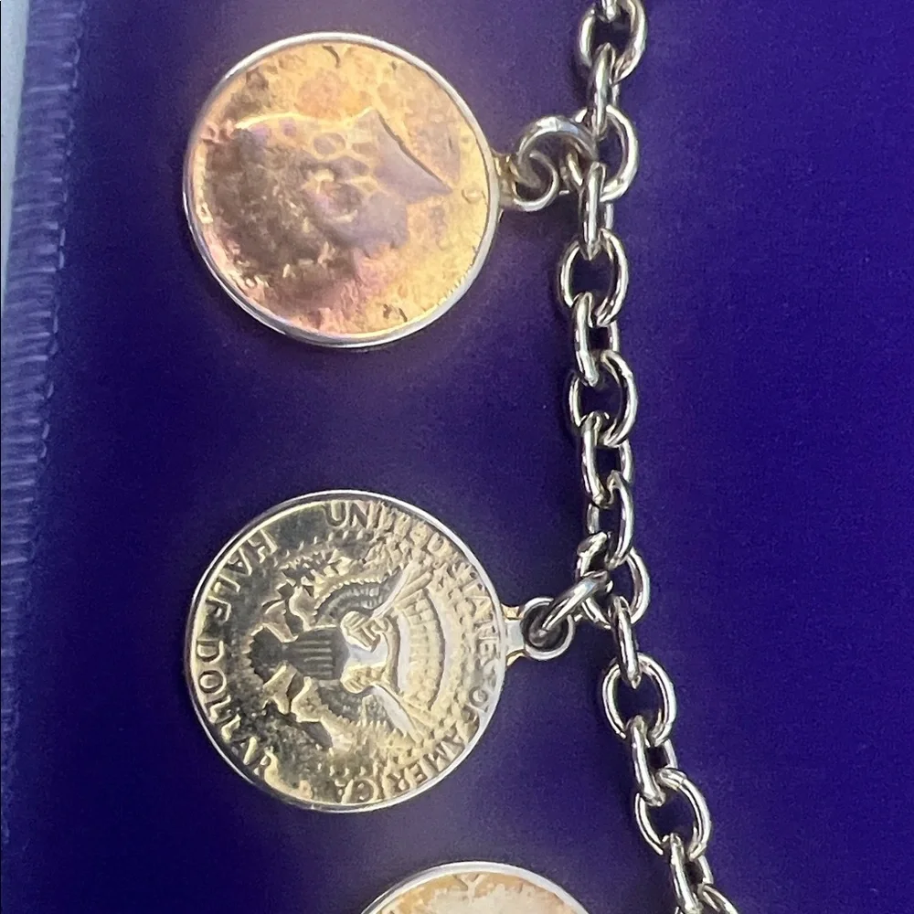 Gold-Tone Coin Charm Bracelet - Picture 4 of 6